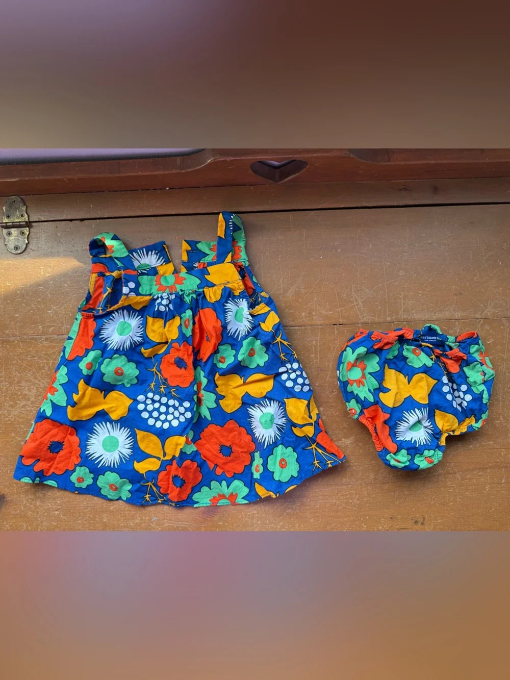 Marimekko Blue Floral Baby Dress 9M
